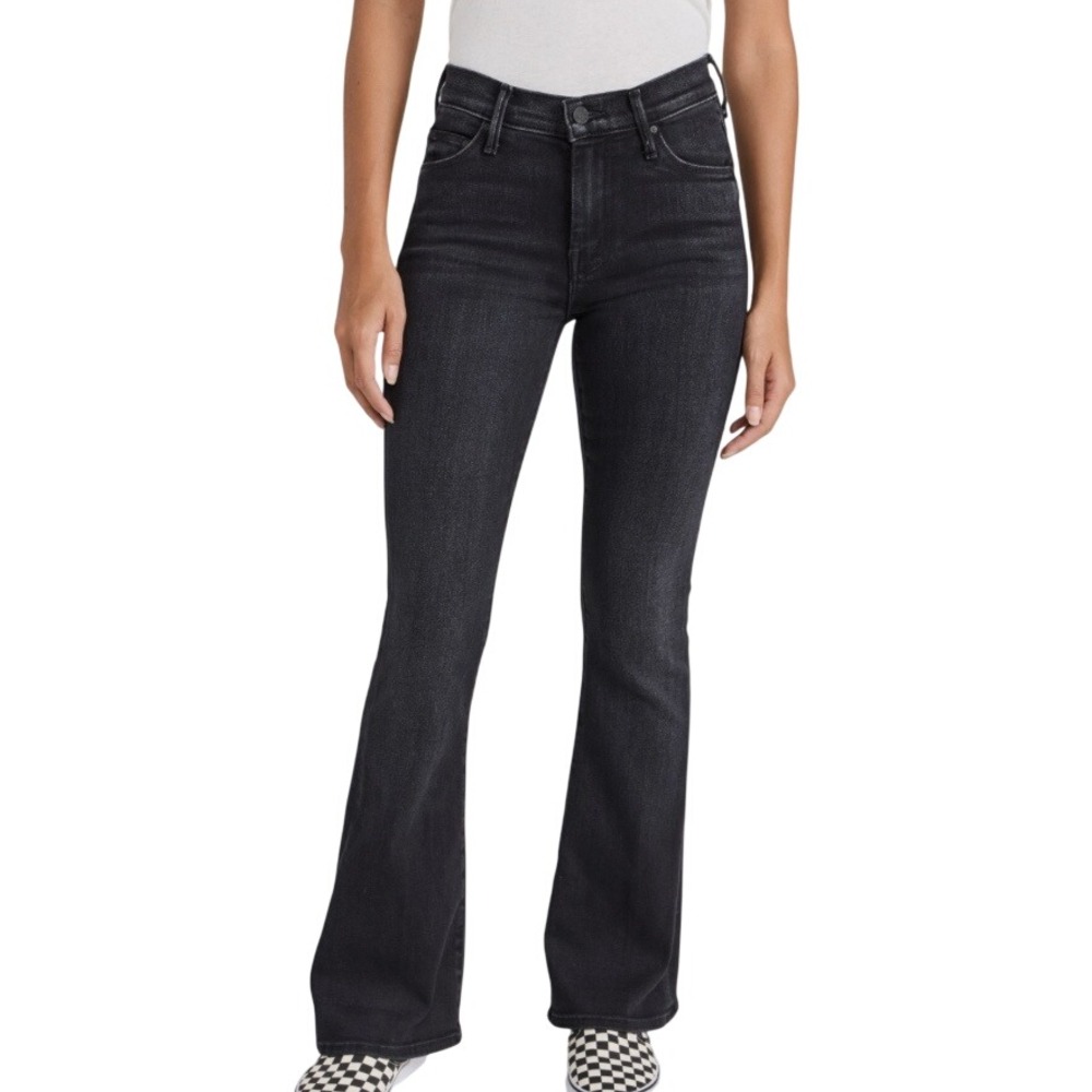 MOTHER JEANS The Weekender FLARE LEG Deep End Black SUPER SOFT! Denim SIZE 27